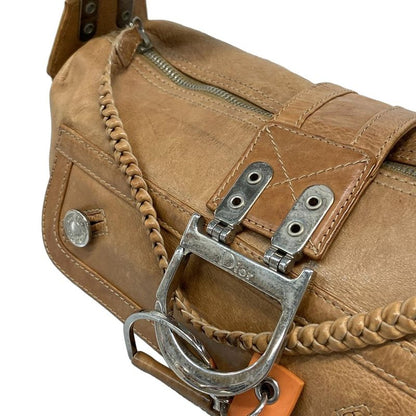 Dior Christian Dior Shoulder Bag Flight Beige Leather