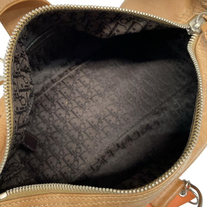 Dior Christian Dior Shoulder Bag Flight Beige Leather