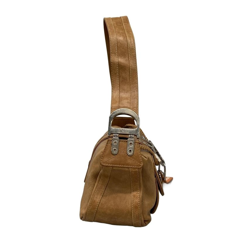 Dior Christian Dior Shoulder Bag Flight Beige Leather