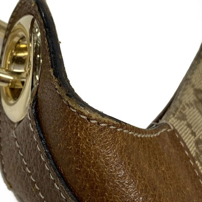Gucci Shoulder Bag New Jackie GG Pattern 120888 Beige and Brown Leather