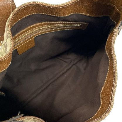 Gucci Shoulder Bag New Jackie GG Pattern 120888 Beige and Brown Leather