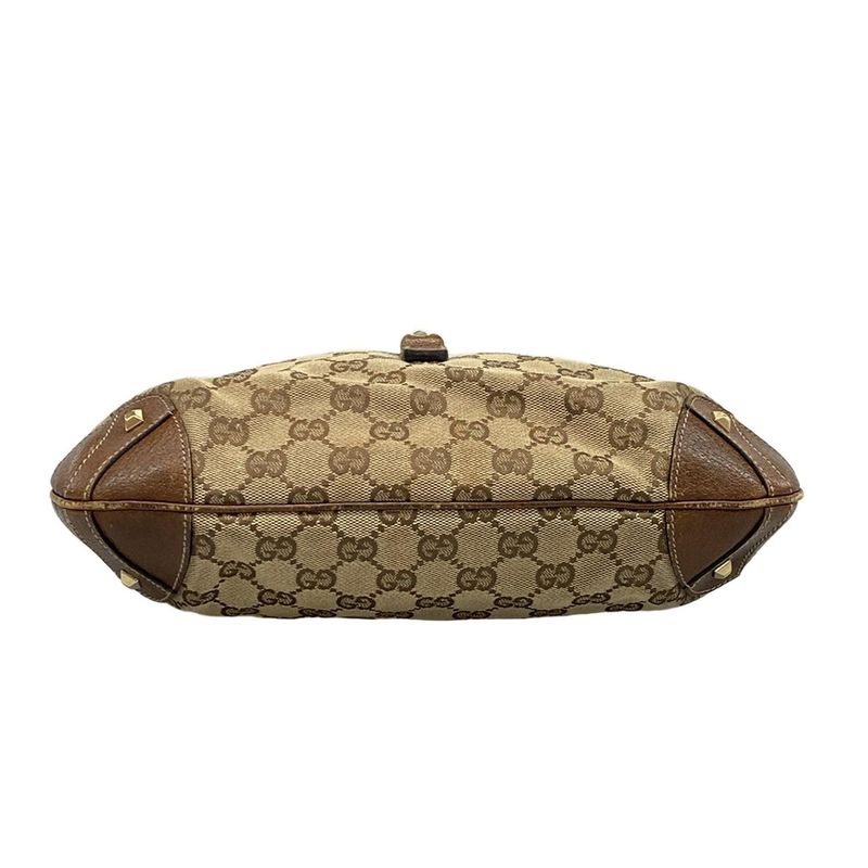 Gucci Shoulder Bag New Jackie GG Pattern 120888 Beige and Brown Leather