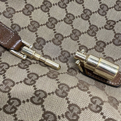 Gucci Shoulder Bag New Jackie GG Pattern 120888 Beige and Brown Leather