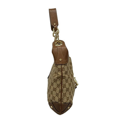 Gucci Shoulder Bag New Jackie GG Pattern 120888 Beige and Brown Leather