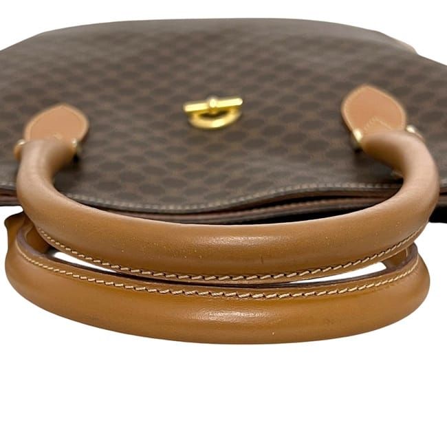 Celine Tote Bag Brown Macadam Excellent Condition A4 PVC Leather Preowned