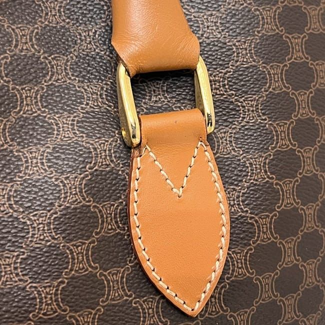 Celine Tote Bag Brown Macadam Excellent Condition A4 PVC Leather Preowned