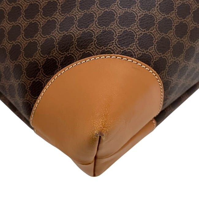 Celine Tote Bag Brown Macadam Excellent Condition A4 PVC Leather Preowned
