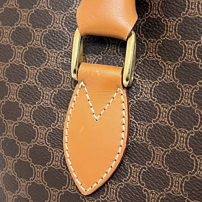 Celine Tote Bag Brown Macadam Excellent Condition A4 PVC Leather Preowned