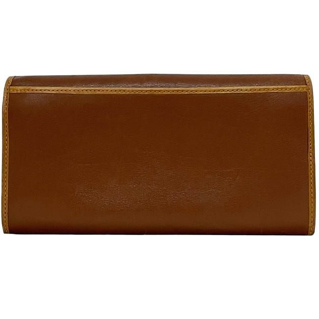 Celine Bifold Long Wallet Brown Excellent Condition Wallet Clasp Leather