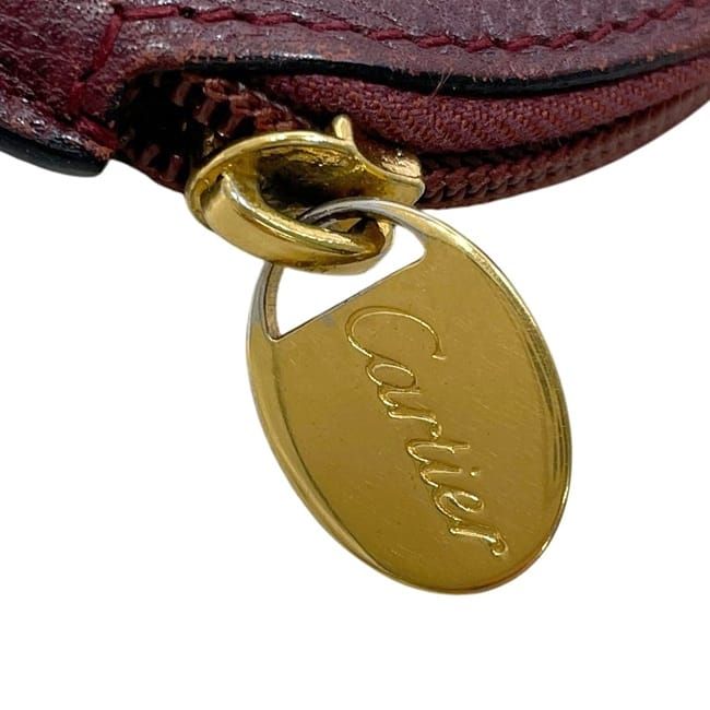 Cartier Coin Case Bordeaux Must L3000159 Excellent Condition Coin Purse