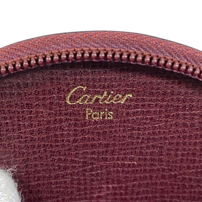 Cartier Coin Case Bordeaux Must L3000159 Excellent Condition Coin Purse