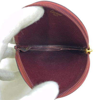 Cartier Coin Case Bordeaux Must L3000159 Excellent Condition Coin Purse