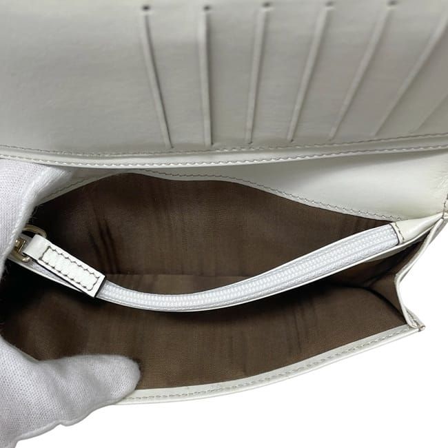 Celine Bifold Long Wallet Beige White Macadam Excellent Condition Wallet