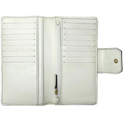 Celine Bifold Long Wallet Beige White Macadam Excellent Condition Wallet