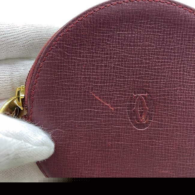 Cartier Coin Case Bordeaux Must L3000159 Excellent Condition Coin Purse