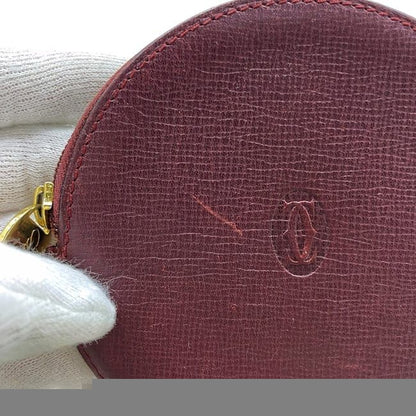 Cartier Coin Case Bordeaux Must L3000159 Excellent Condition Coin Purse