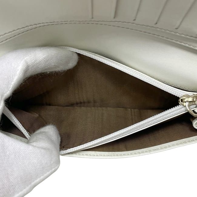 Celine Bifold Long Wallet Beige White Macadam Excellent Condition Wallet