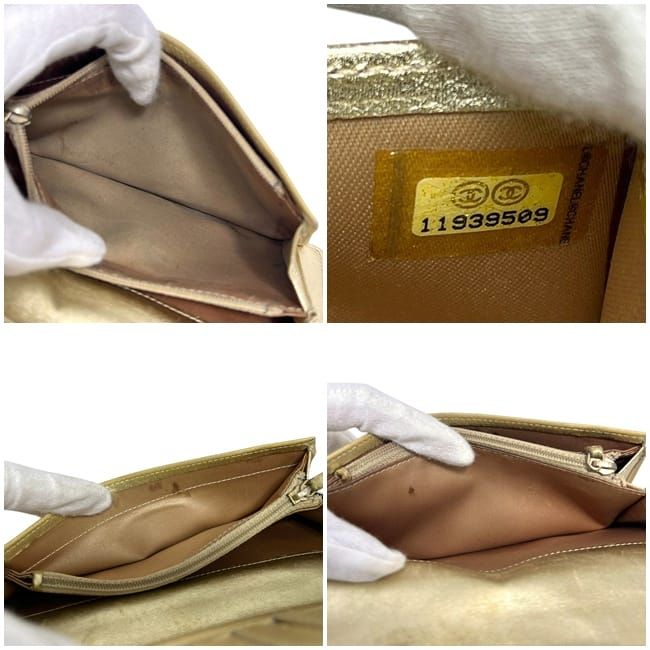 Chanel Bifold Long Wallet Gold Icon Symbol Charm A37151
