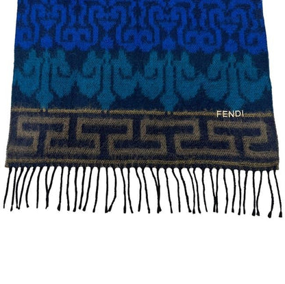 Fendi Scarf Blue Navy Cleaned Excellent Condition Acrylic