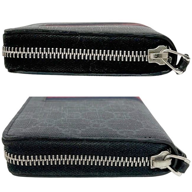 Gucci Round Zipper Long Wallet Black GG Supreme