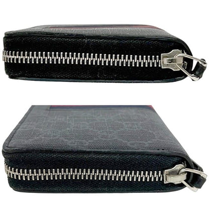 Gucci Round Zipper Long Wallet Black GG Supreme