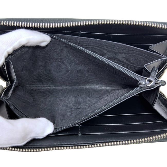 Gucci Round Zipper Long Wallet Black GG Supreme