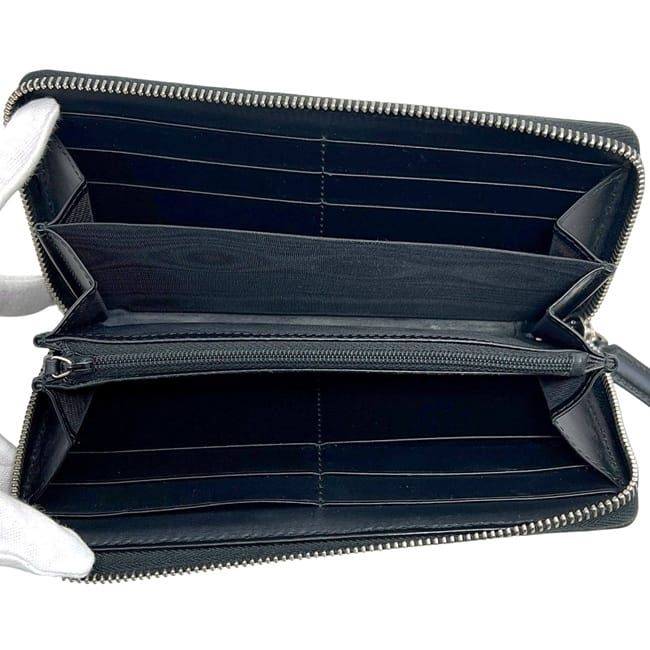 Gucci Round Zipper Long Wallet Black GG Supreme