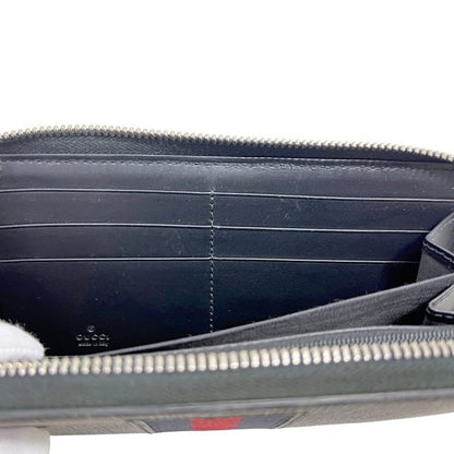 Gucci Round Zipper Long Wallet Black GG Supreme