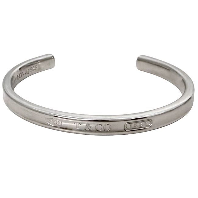 Tiffany & Co Bangle Cuff Narrow Silver 1837 Polished