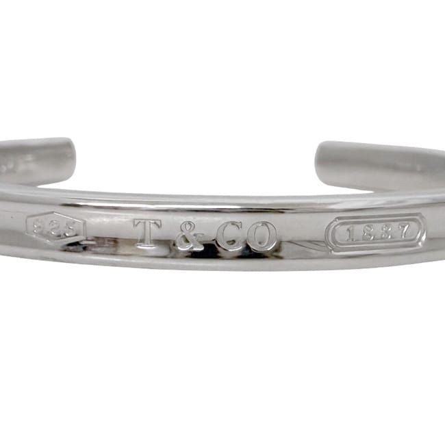 Tiffany & Co Bangle Cuff Narrow Silver 1837 Polished