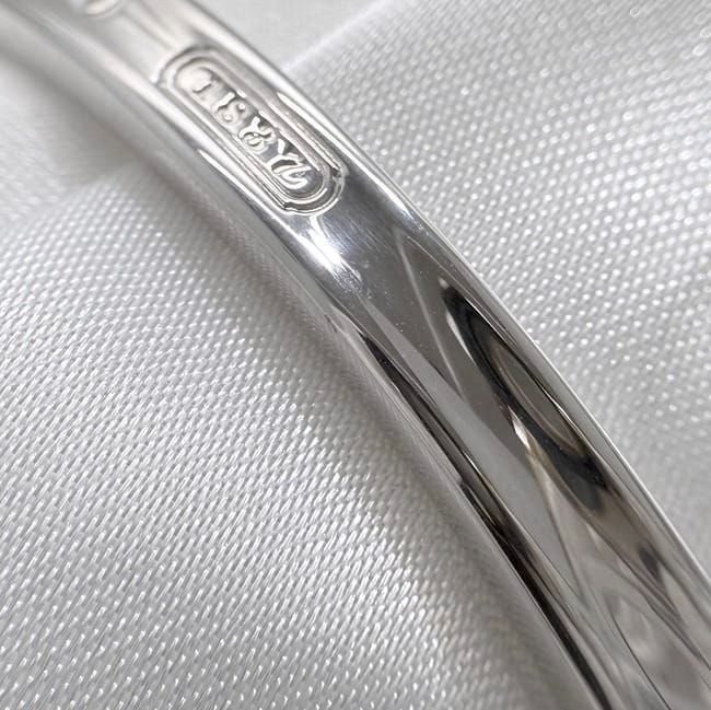 Tiffany & Co Bangle Cuff Narrow Silver 1837 Polished