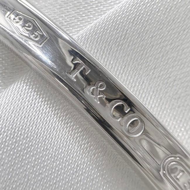 Tiffany & Co Bangle Cuff Narrow Silver 1837 Polished