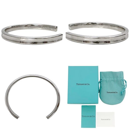 Tiffany & Co Bangle Cuff Narrow Silver 1837 Polished
