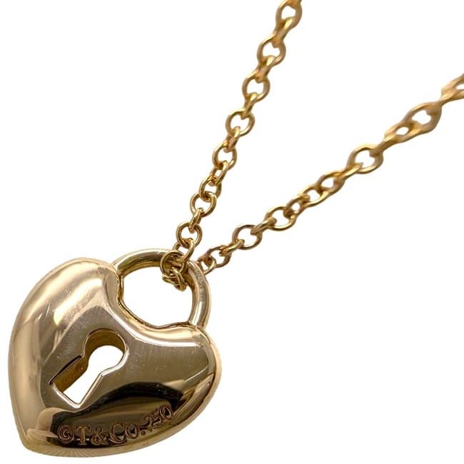 Tiffany & Co Necklace Heart Lock Yellow Gold YG