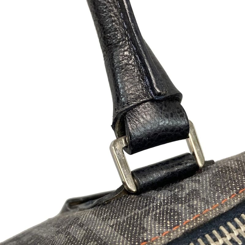 Dior Christian Dior Handbag Flight Trotter Navy X Light Grey X Black Leather