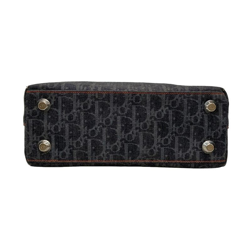 Dior Christian Dior Handbag Flight Trotter Navy X Light Grey X Black Leather