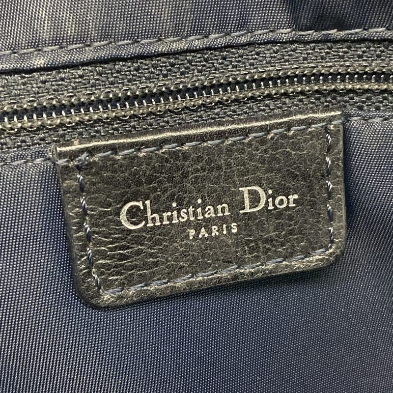 Dior Christian Dior Handbag Flight Trotter Navy X Light Grey X Black Leather