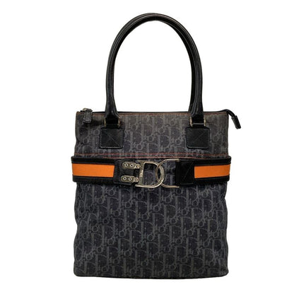 Dior Christian Dior Handbag Flight Trotter Navy X Light Grey X Black Leather