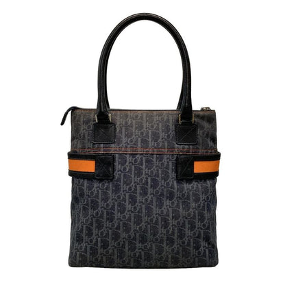 Dior Christian Dior Handbag Flight Trotter Navy X Light Grey X Black Leather