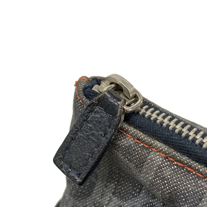 Dior Christian Dior Handbag Flight Trotter Navy X Light Grey X Black Leather