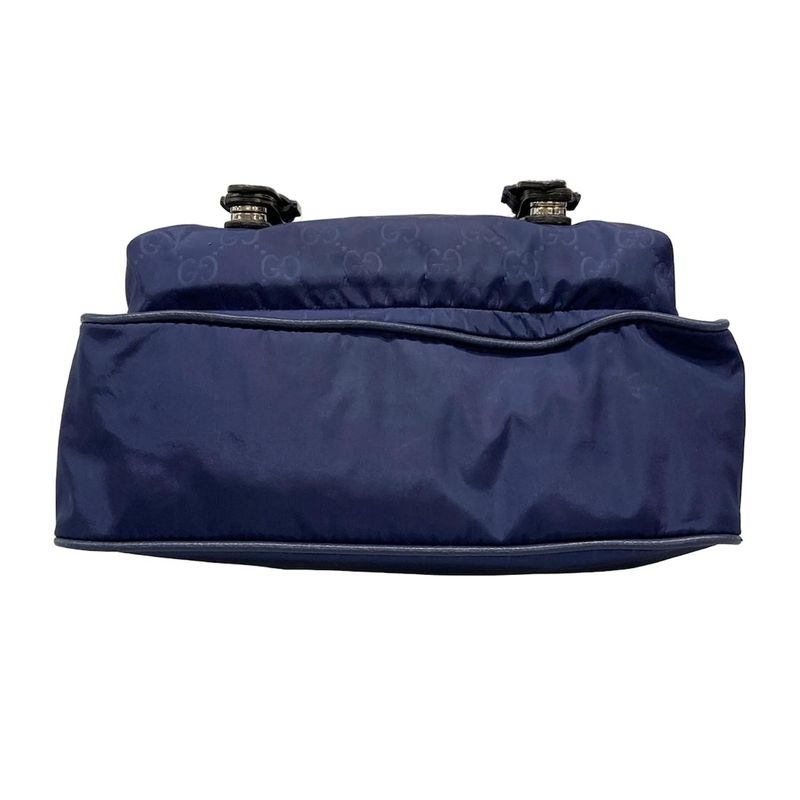 Gucci Shoulder Bag GG Pattern 510335 Blue Leather