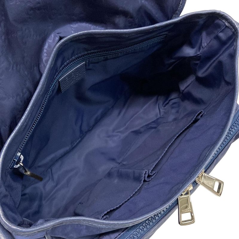 Gucci Shoulder Bag GG Pattern 510335 Blue Leather
