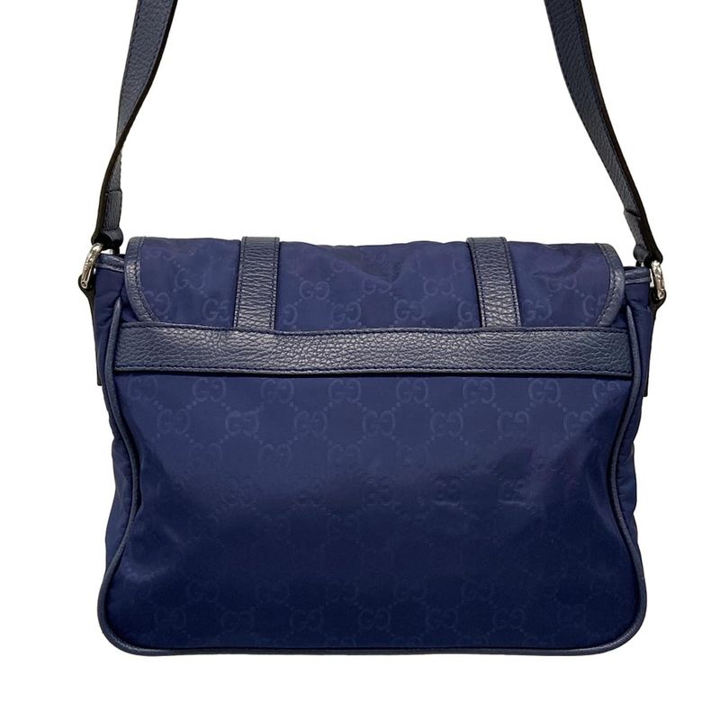 Gucci Shoulder Bag GG Pattern 510335 Blue Leather