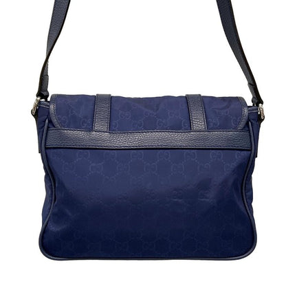 Gucci Shoulder Bag GG Pattern 510335 Blue Leather