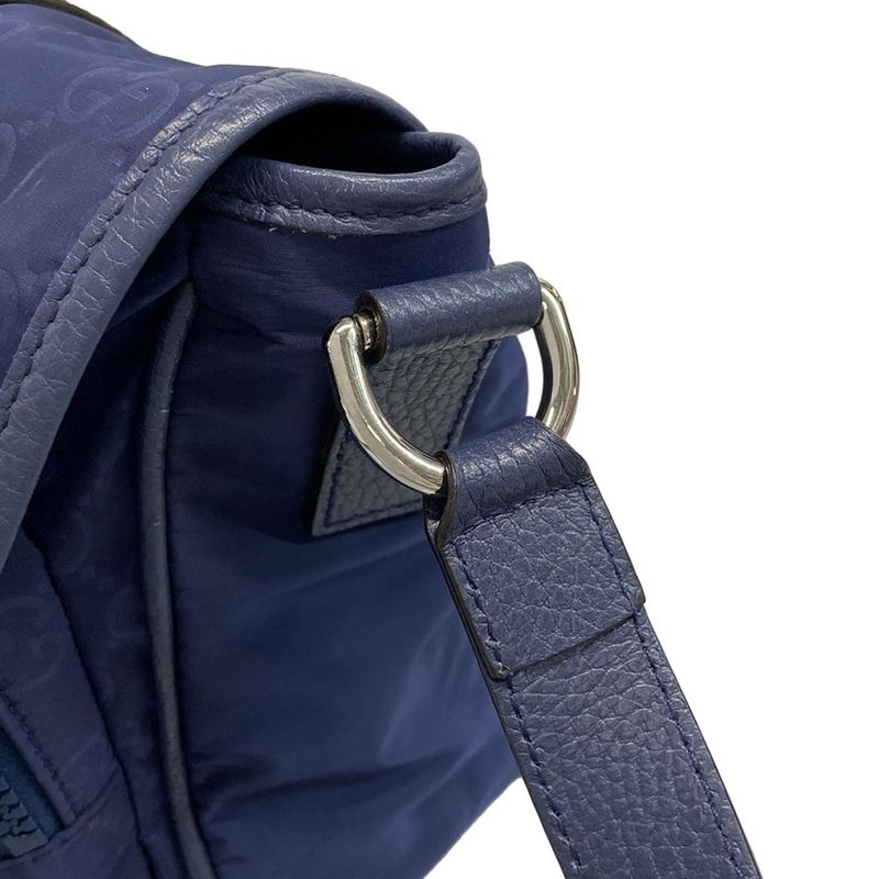 Gucci Shoulder Bag GG Pattern 510335 Blue Leather