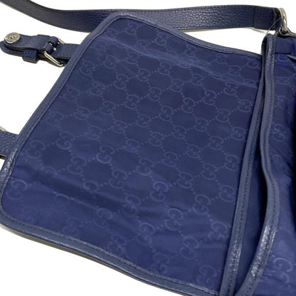 Gucci Shoulder Bag GG Pattern 510335 Blue Leather