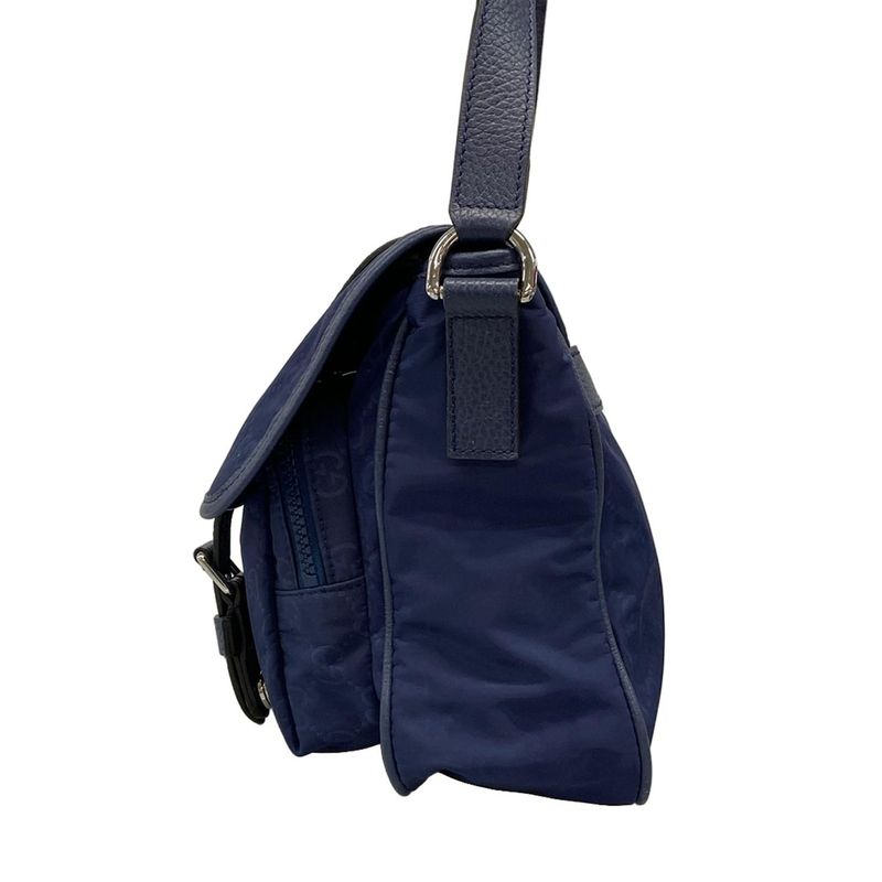 Gucci Shoulder Bag GG Pattern 510335 Blue Leather