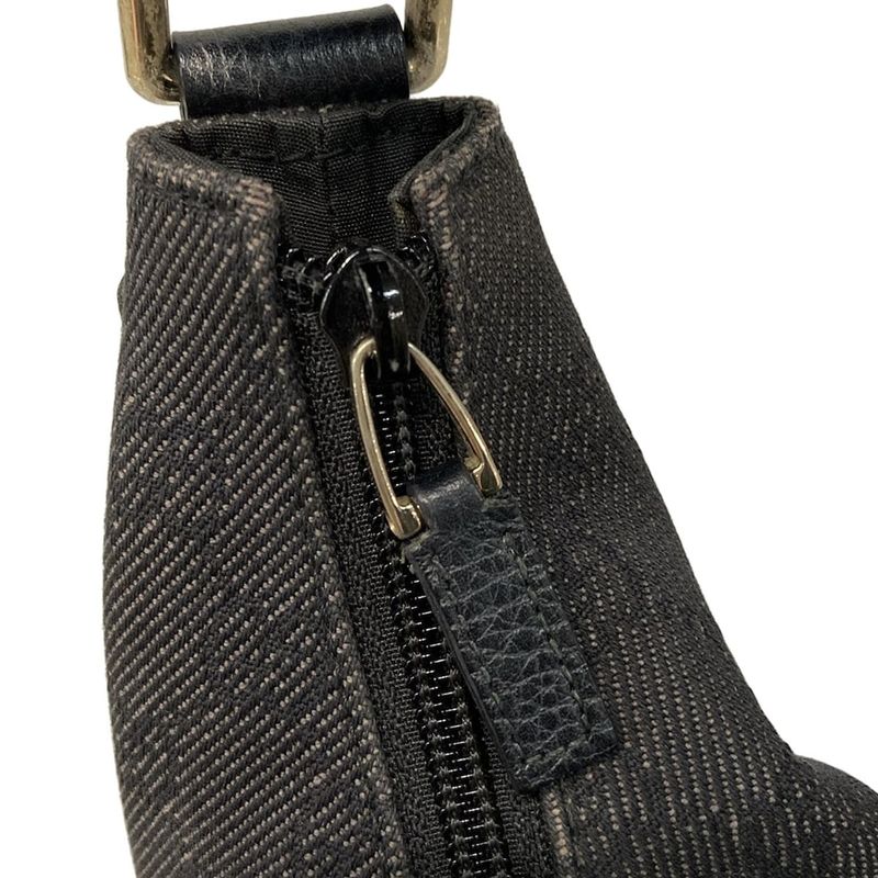 Gucci Shoulder Bag Interlocking G GG Pattern 257292 Black Leather