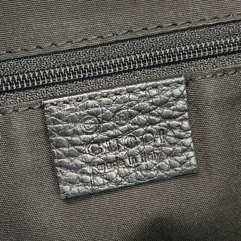 Gucci Shoulder Bag Interlocking G GG Pattern 257292 Black Leather