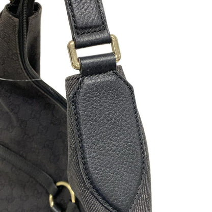 Gucci Shoulder Bag Interlocking G GG Pattern 257292 Black Leather